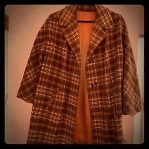 Brown plaid coat